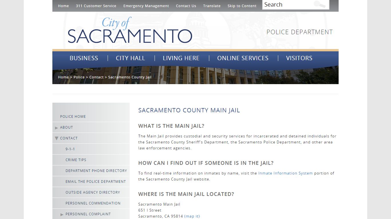 Sacramento County Jail - City of Sacramento